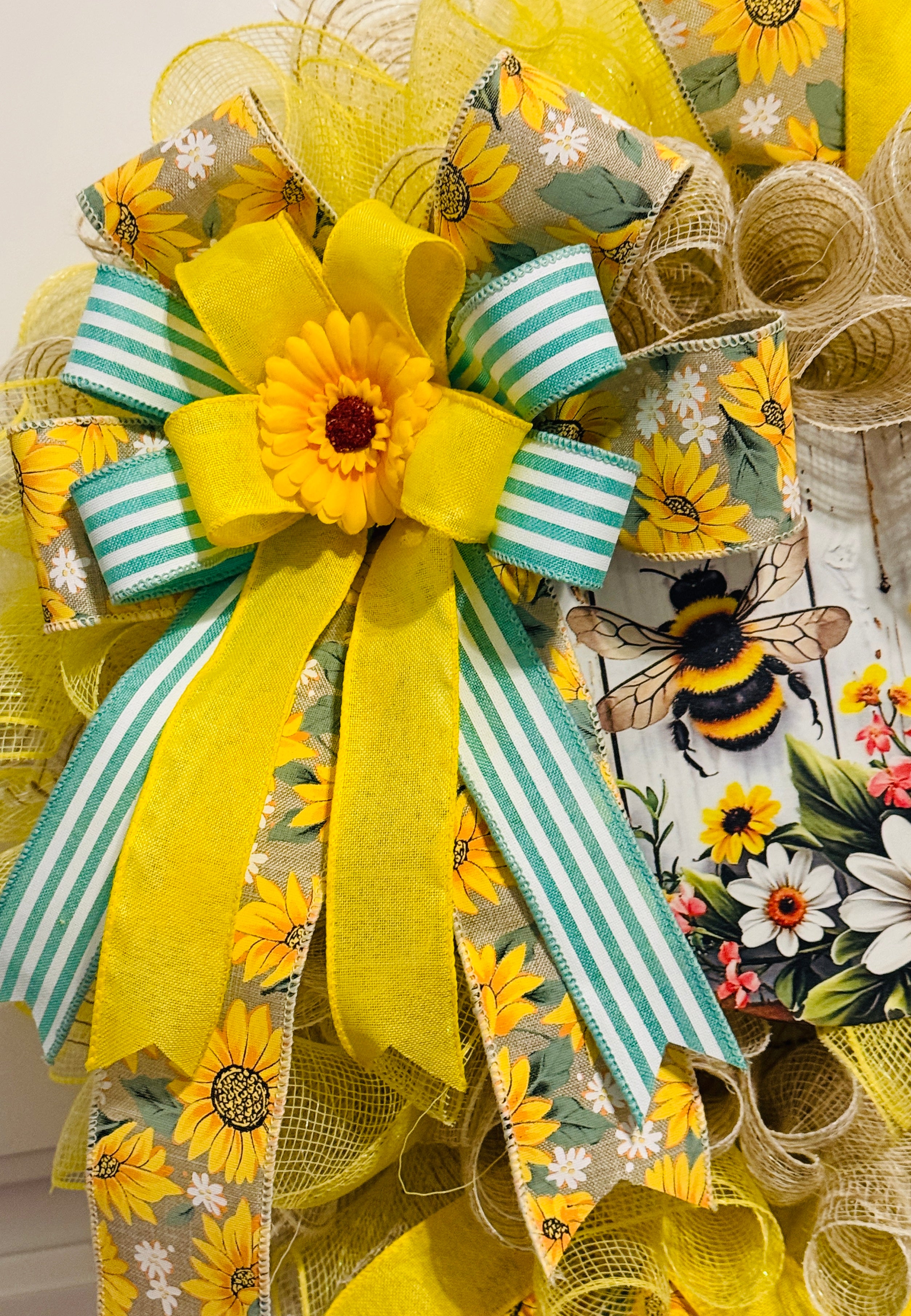 The Sunny Bumblebee Mesh Wreath