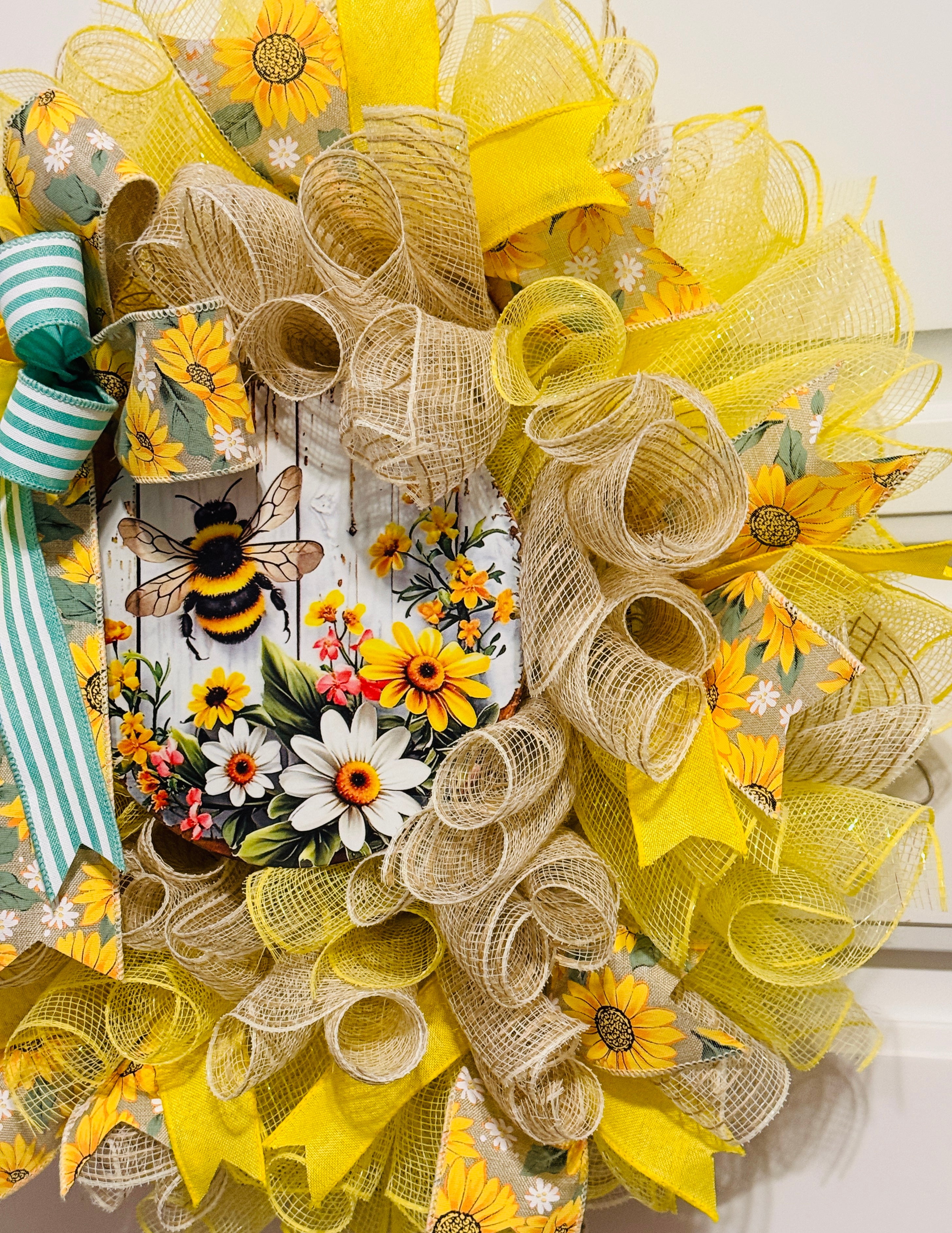 The Sunny Bumblebee Mesh Wreath