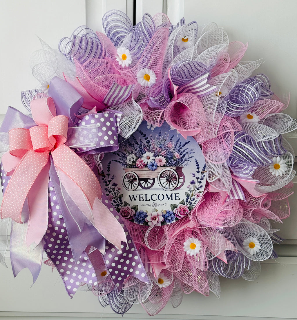 🌸Beautiful welcome front door wreath🌸