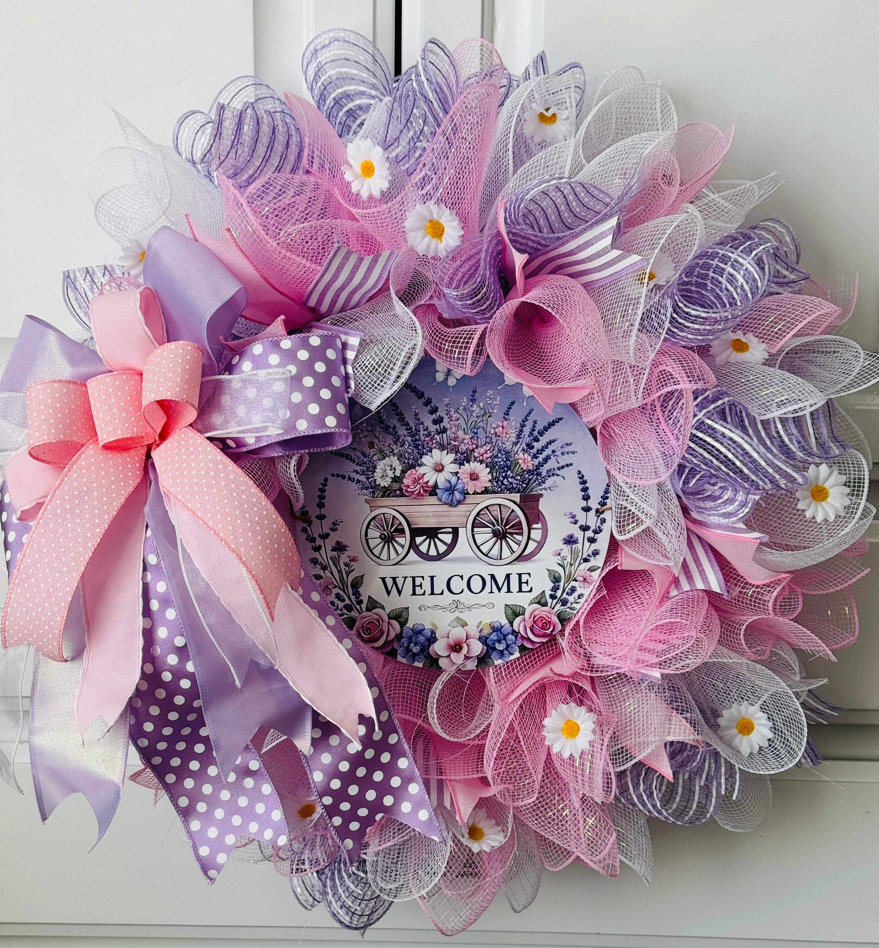 🌸Beautiful welcome front door wreath🌸
